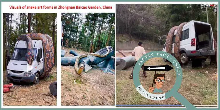 These visuals reveal ‘art form’ of a snake in China’s Zoo Park, not a genuine snake